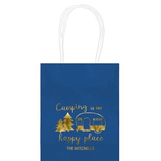 Camping Is Our Happy Place Mini Twisted Handled Bags